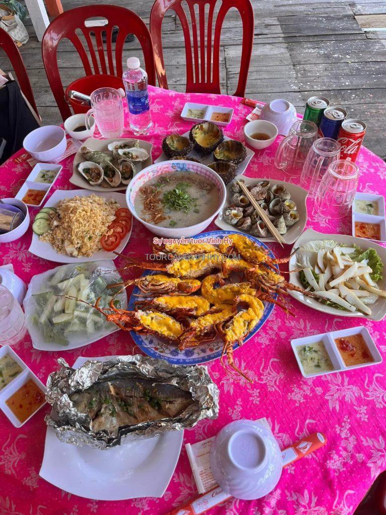 thực đơn tour cano Vĩnh Hy của tourcanovinhhy.com